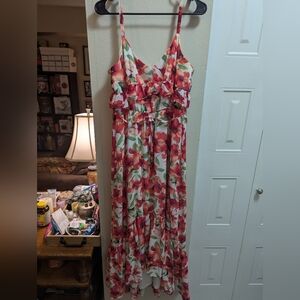 Floral Calvin Klein High-Low Dress